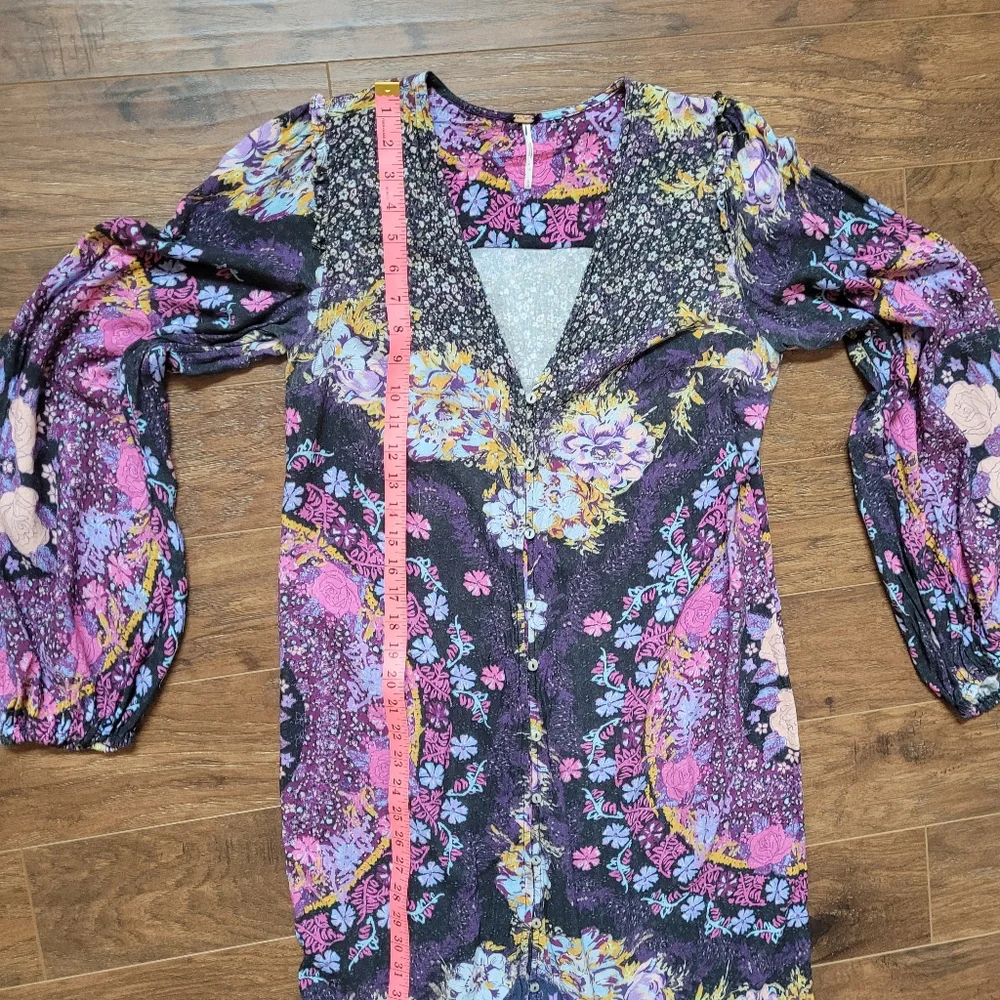 Free People Floral Maxi Dress - Black and Purple - Picture 6 of 9